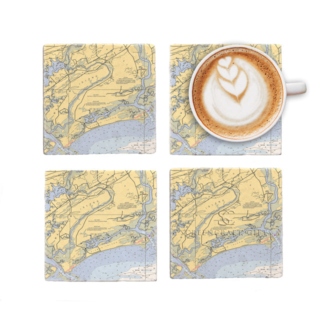 Kiawah Island, SC- Marble Coaster Set