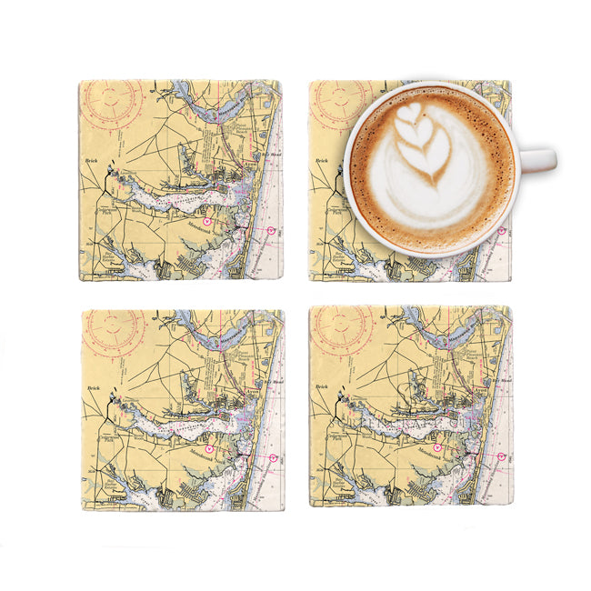 Avon, NJ - Marble Coaster Set