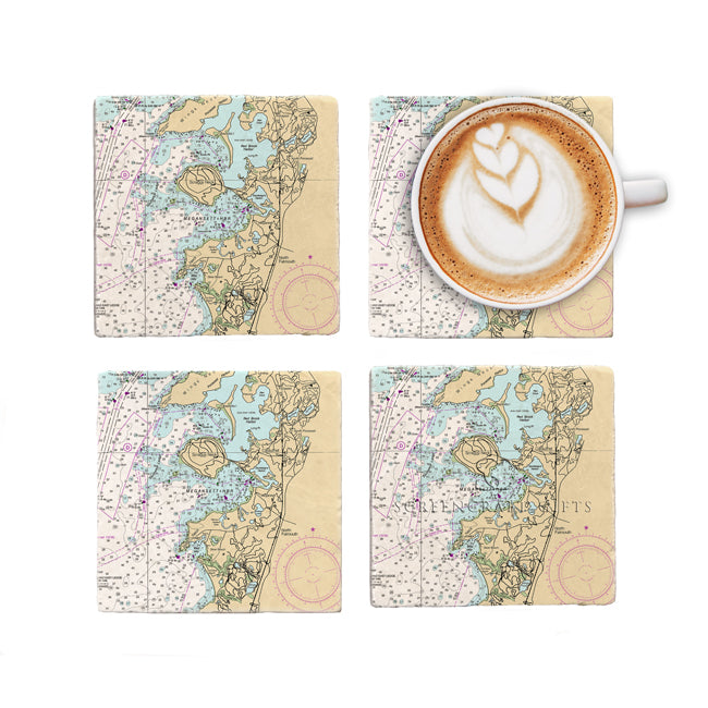 North Falmouth, MA  - Marble Coaster Set