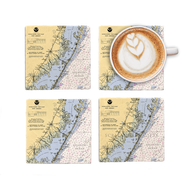 Long Beach Island, NJ- Marble Coaster Set