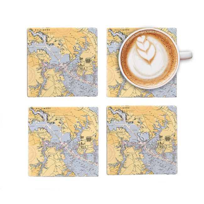 Baltimore, MD - Marble Coaster Set