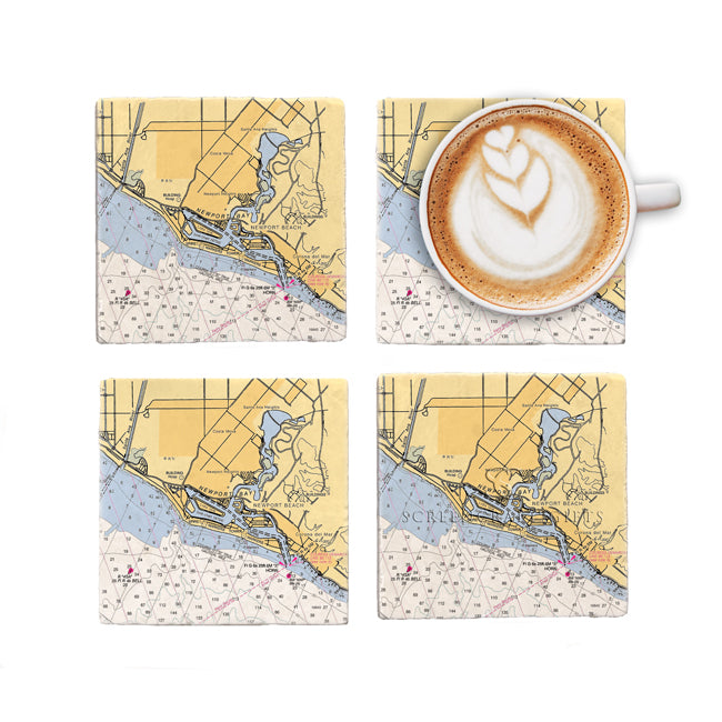 Newport Beach, CA- Marble Coaster Set