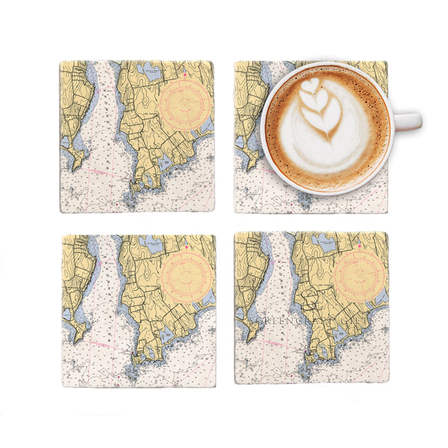 Little Compton, RI - Marble Coaster Set