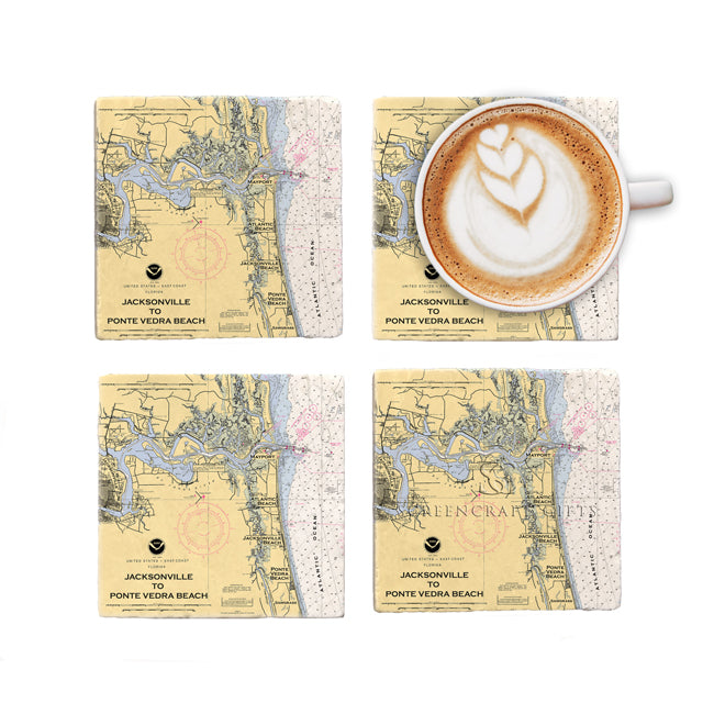 Jacksonville, FL - Marble Coaster Set