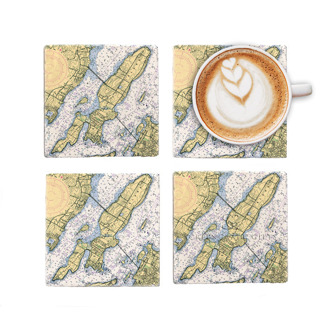 Jamestown, RI- Marble Coaster Set