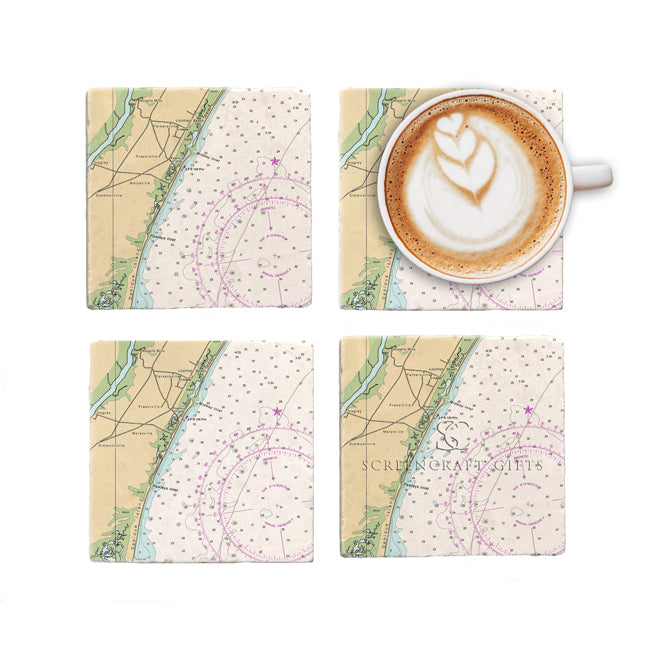 Pawleys Island, SC - Marble Coaster Set