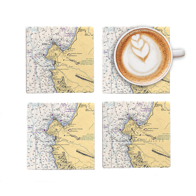 Carmel, CA -  Marble Coaster Set