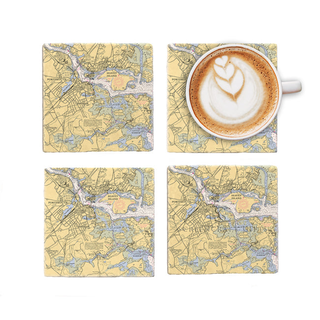 Portsmouth, NH - Marble Coaster Set