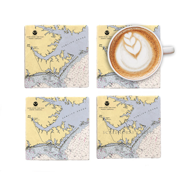 New Bern, NC - Marble Coaster Set