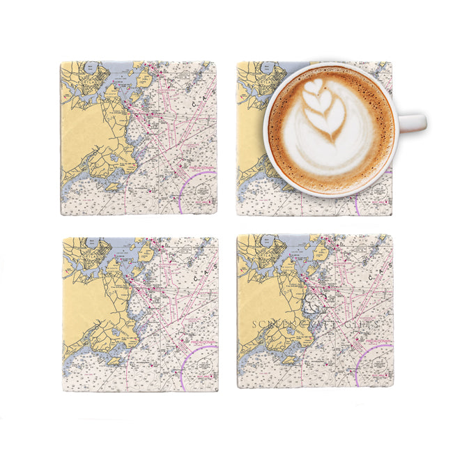 Cape Elizabeth, ME - Marble Coaster Set