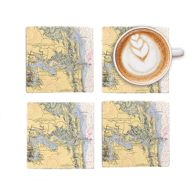 Jacksonville, FL- Marble Coaster Set