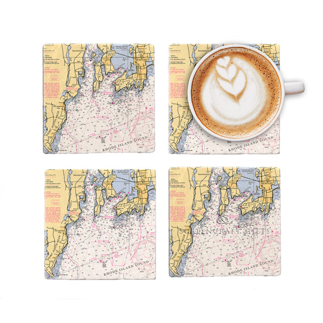 Narragansett Bay- Marble Coaster Set