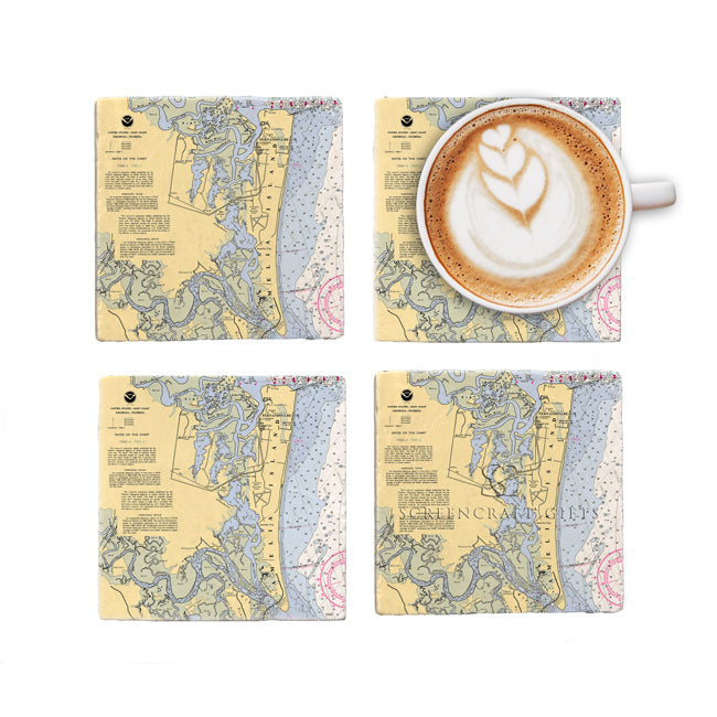 Amelia Island, FL - Marble Coaster Set