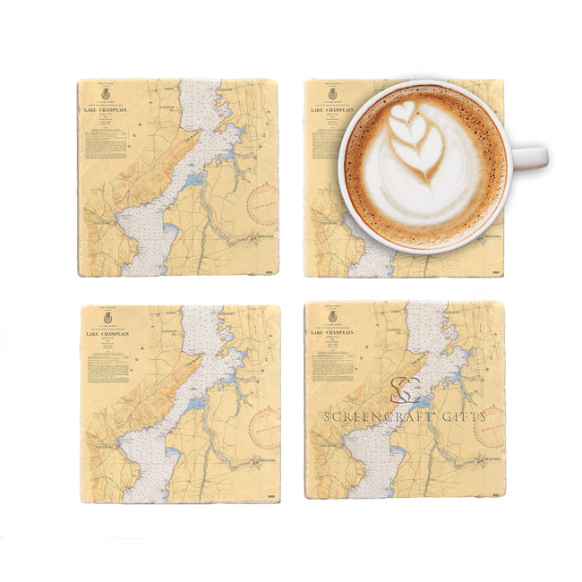 Westport, NY-  Marble Coaster Set