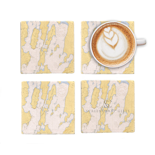 North Hero, VT - Marble Coaster Set