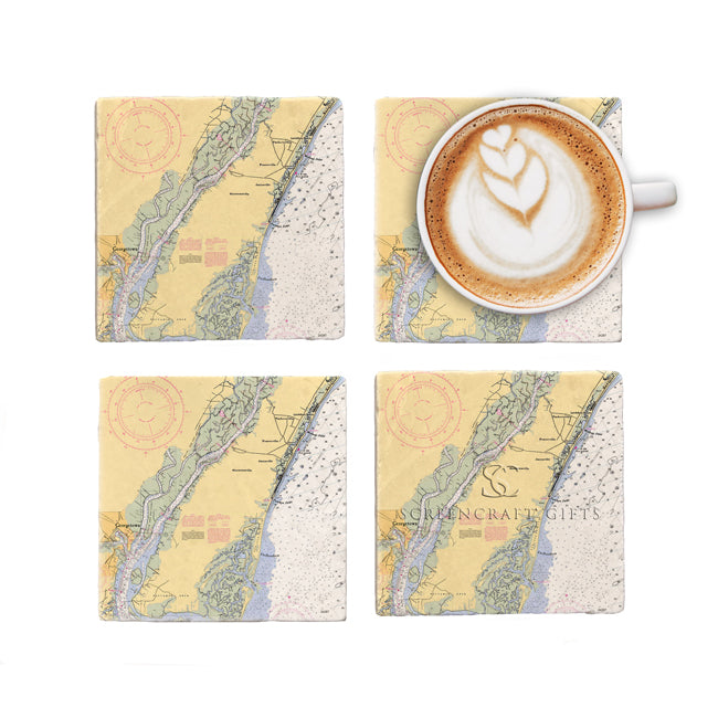 DeBordieu, SC - Marble Coaster Set
