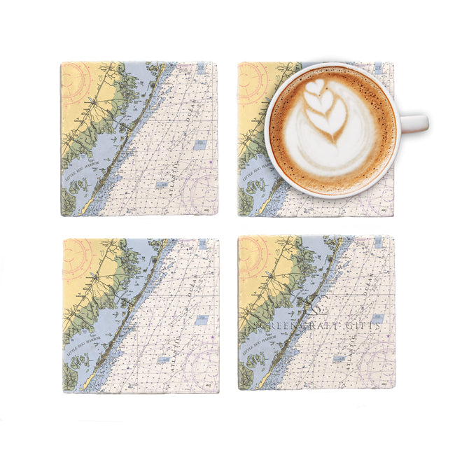 Long Beach Island, NJ- Marble Coaster Set