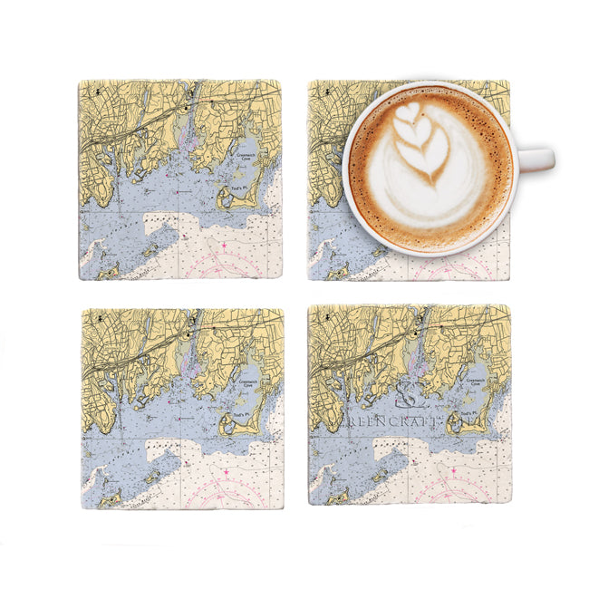 Greenwich, CT- Marble Coaster Set