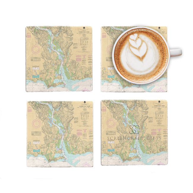Connecticut River- Marble Coaster Set