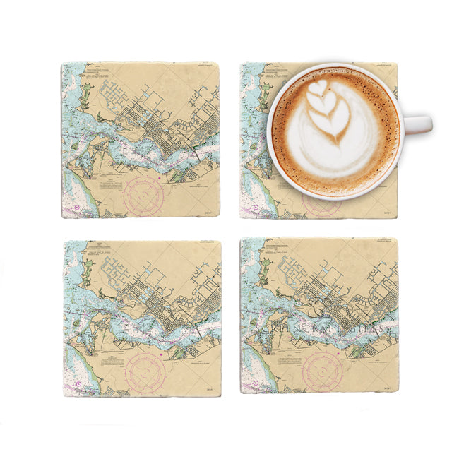 Cape Coral, FL - Marble Coaster Set
