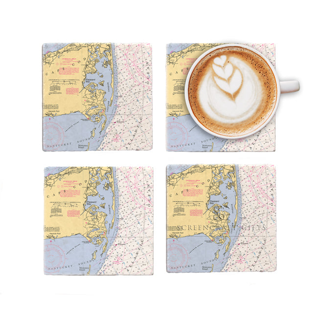 Chatham, MA- Marble Coaster Set