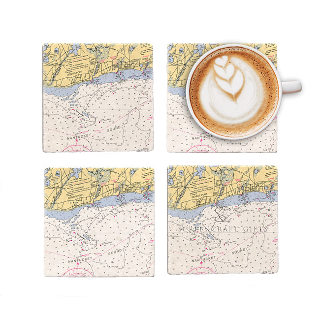 Dennis Port, MA  - Marble Coaster Set
