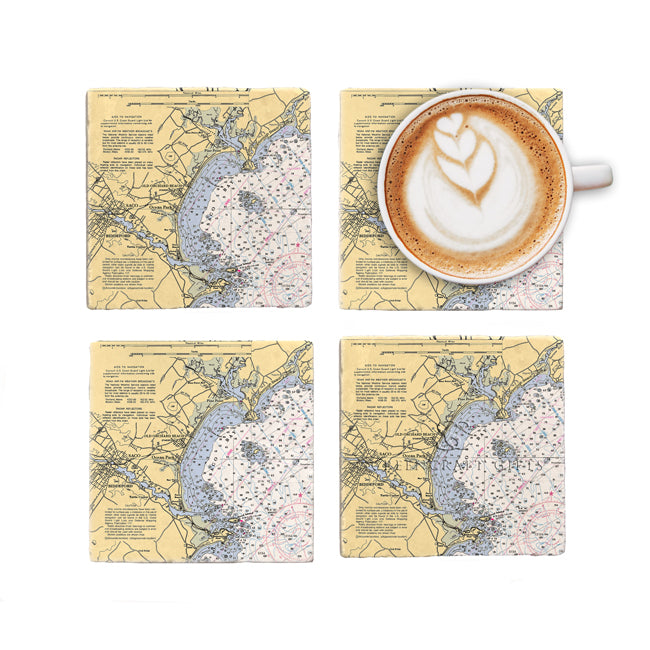 Old Orchard Beach, ME- Marble Coaster Set