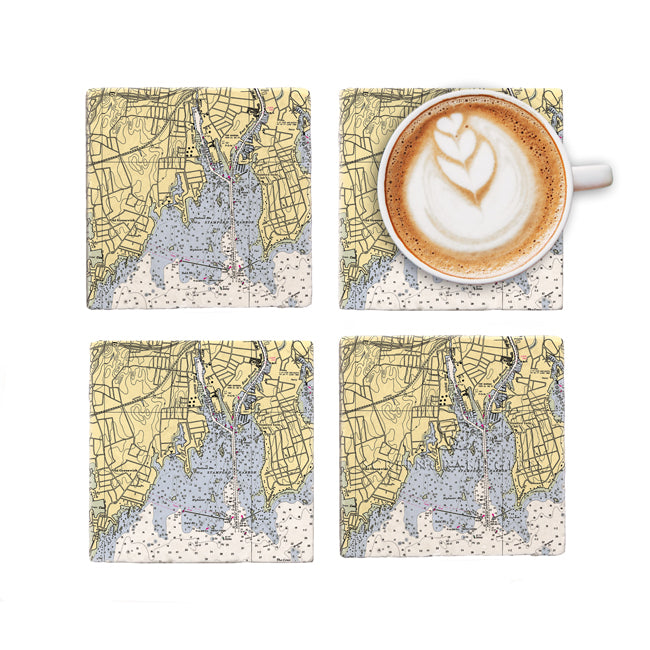 Stamford, CT - Marble Coaster Set