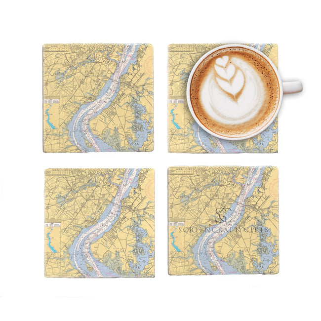 Wilmington, DE- Marble Coaster Set
