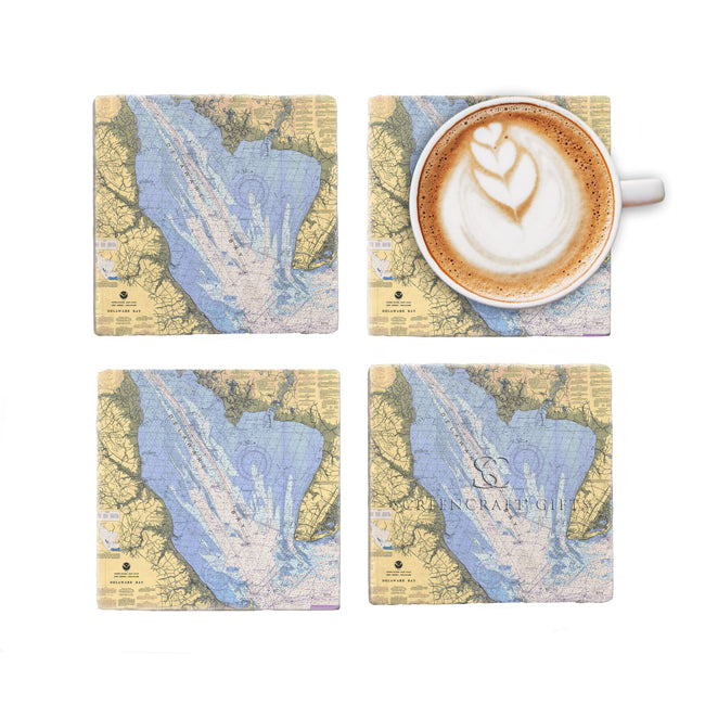 Delaware Bay- Marble Coaster Set
