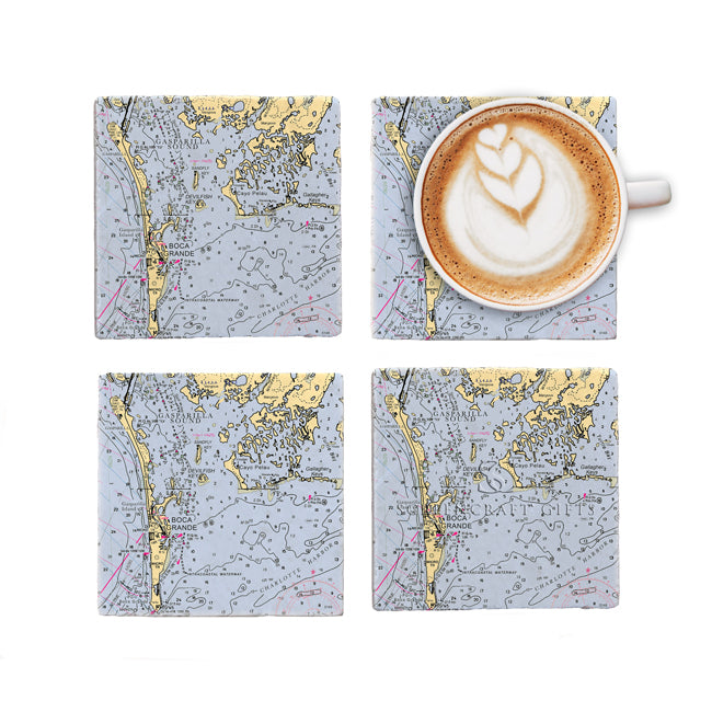 Boca Grande, FL- Marble Coaster Set