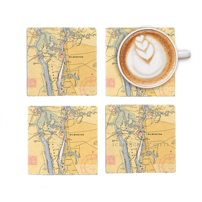 Eagle Island, NC - Marble Coaster Set
