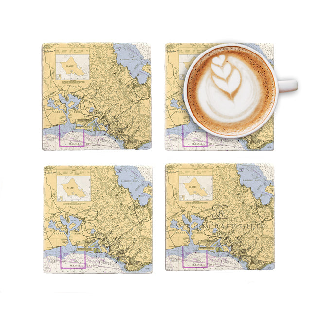 Pearl Harbor- Marble Coaster Set