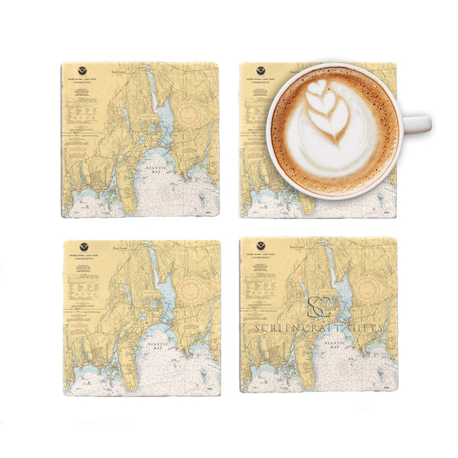 Niantic, CT - Marble Coaster Set