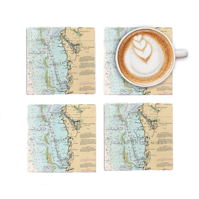 Tarpon Springs, FL- Marble Coaster Set