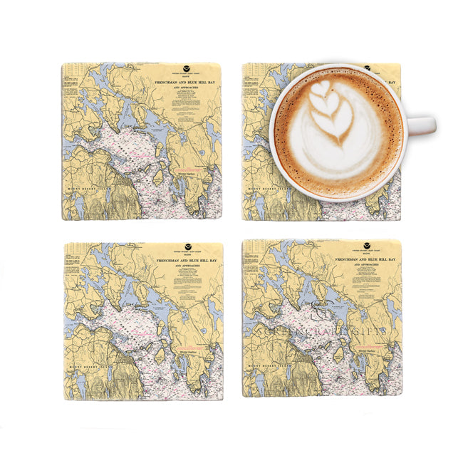 Frenchman Bay, ME- Marble Coaster Set