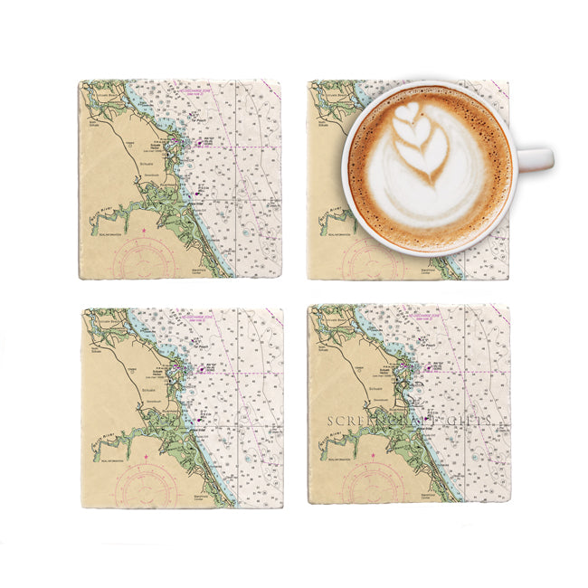 Scituate, MA - Marble Coaster Set