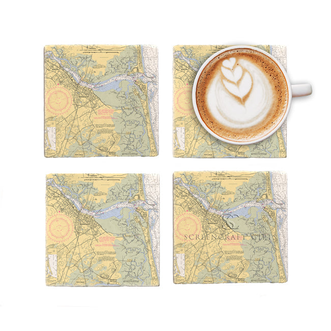 Newburyport, MA - Marble Coaster Set