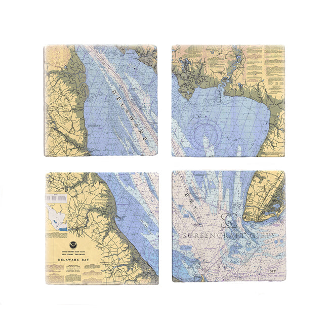 Delaware Bay- Marble Coaster Set