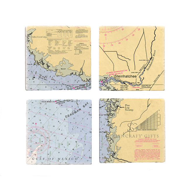 Steinhatchee, FL- Marble Coaster Set