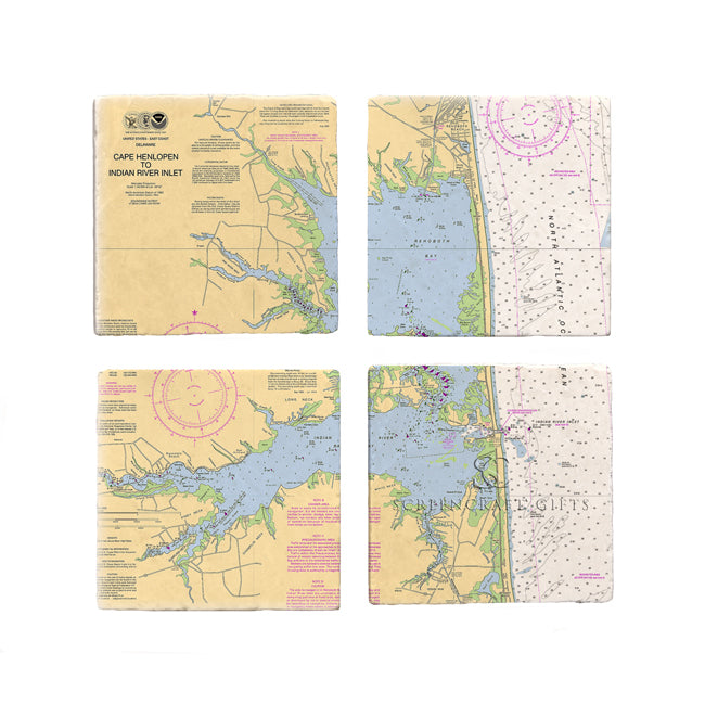 Rehoboth Beach, DE- Marble Coaster Set