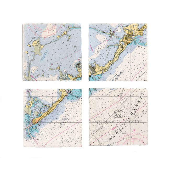 Islamorada, FL- Marble Coaster Set