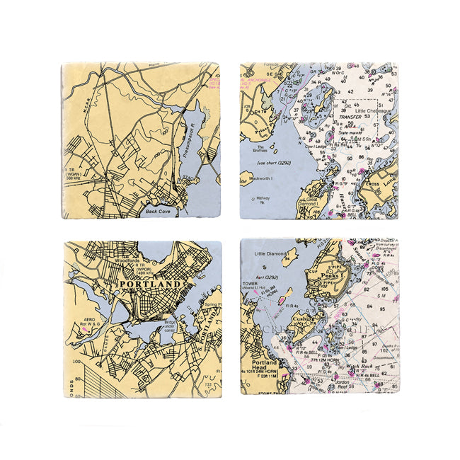 Portland, ME - Marble Coaster Set