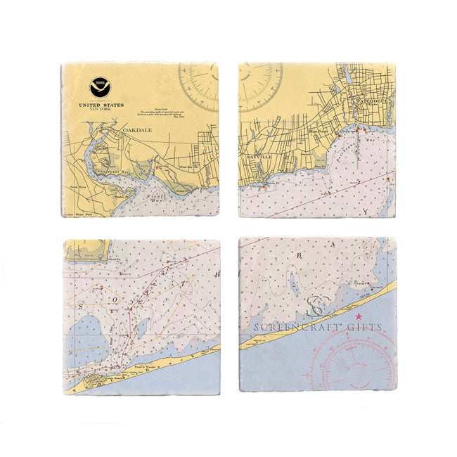 Sayville, NY-  Marble Coaster Set