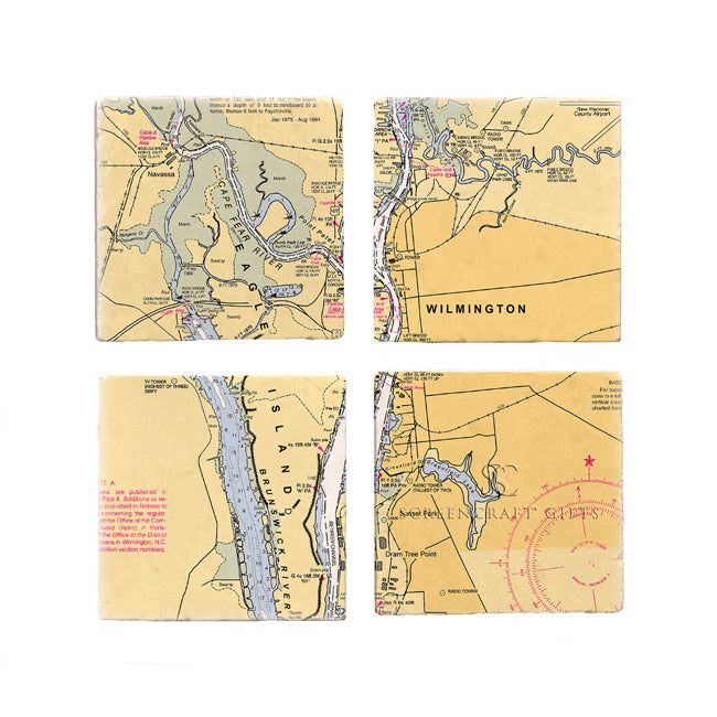 Eagle Island, NC - Marble Coaster Set