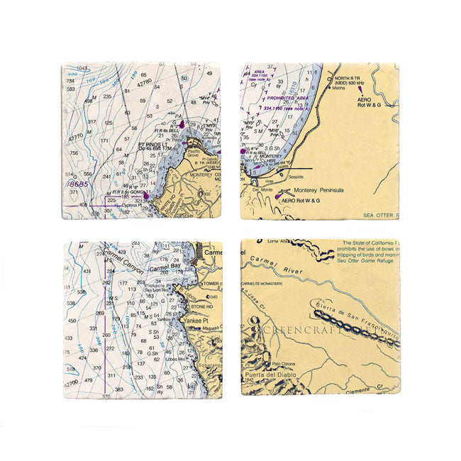 Carmel, CA -  Marble Coaster Set