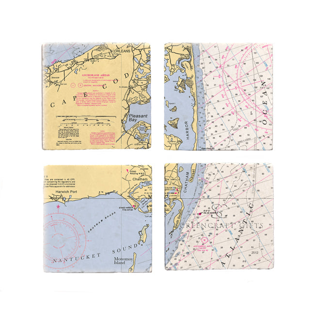 Chatham, MA- Marble Coaster Set