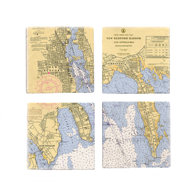 New Bedford, MA- Marble Coaster Set