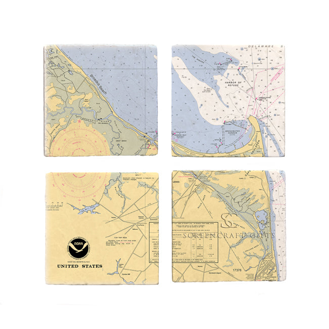 Lewes, DE- Marble Coaster Set
