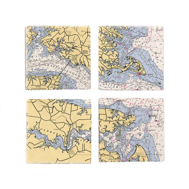 Irvington, VA- Marble Coaster Set